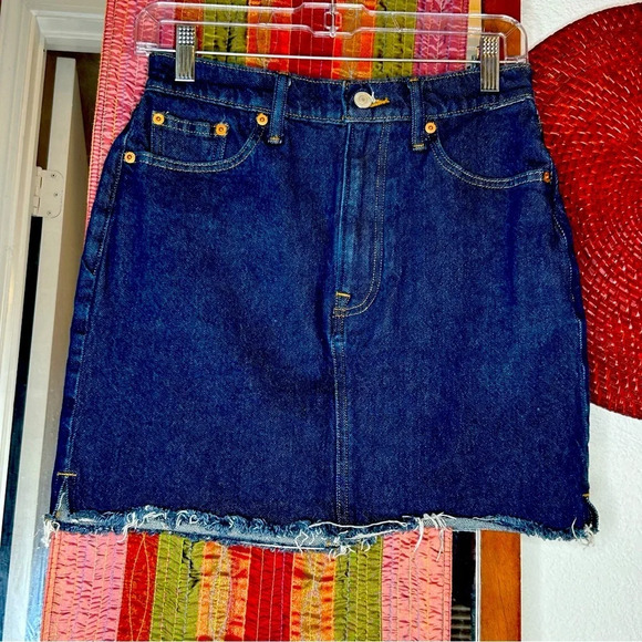 Lucky Brand Dresses & Skirts - Lucky Brand Dark Denim Raw Hem Skirt - size 26